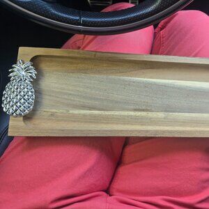 Oak & Olive Pineapple Serving Wooden Tray Dish NEW Foodie Bites Tapas Dining NWO